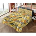 thumbnail image 4 of Ambesonne Emoji Fitted & Top Sheet Set with Shams, Graffiti Design Funny Faces, Mustard and Orange, 4 of 5