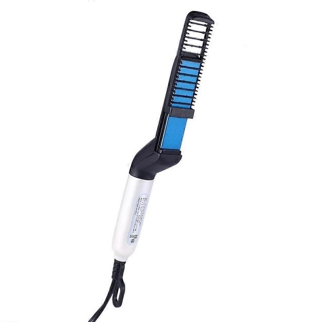 Cepillo para peinar el cabello de hombre con aumento de volumen rápido y herramienta alisadora de barba con calor.