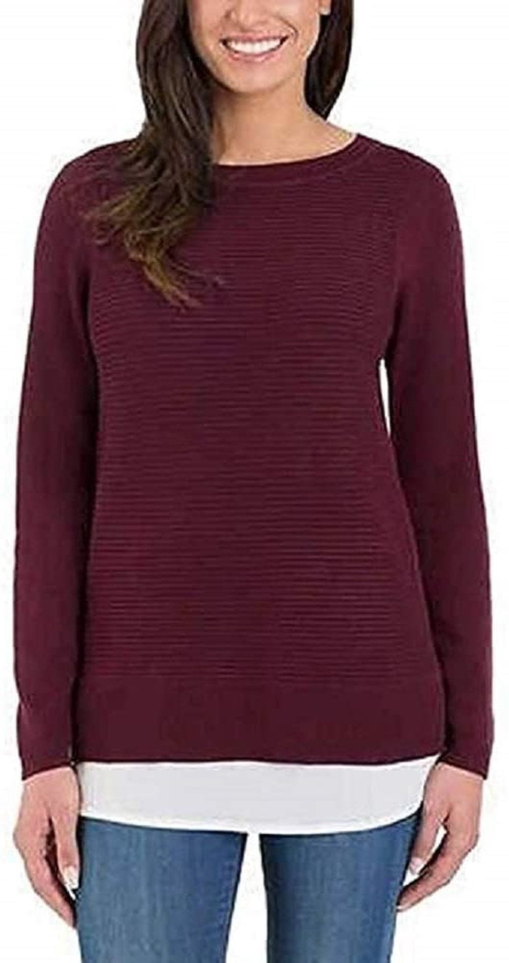 Hilary Radley 2fer Sweater Women (Wine 
