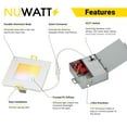 thumbnail image 6 of 4 Inch LED Square Slim Recessed Lights, 6 Pack, 11W, Ultra-Thin with Junction Box, 3 CCT, 600 Lumens, 6 of 6
