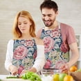 thumbnail image 3 of Pioneer Flower Floral Print Pattern Apron-Garden Aprons for Women with Pockets-Cotton Linen Waterproof Kitchen Cooking Gardening Aprons Adjustable for Kitchen,Cooking,BBQ and Salon 33x27 Inch, 3 of 7
