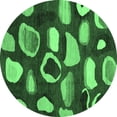 thumbnail image 1 of Ahgly Company Indoor Round Abstract Emerald Green Modern Area Rugs, 6' Round, 1 of 4