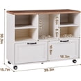 thumbnail image 3 of 40" Lateral File Cabinet,Farmhouse Wood Small Home Office Storage with Wheels,Filing Cabinet with 2 Drawers for Legal/Letter/ A4 Size (Brown), 3 of 8