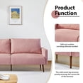 thumbnail image 4 of Resenkos Sofa Couch, Modern Love Seats Sofa Furniture,Large Sofa, 74 Inch Linen Fabric Loveseat Couch Mid-Century Modern Upholstered Accent Couches(Pink Teddy Velvet), 4 of 6