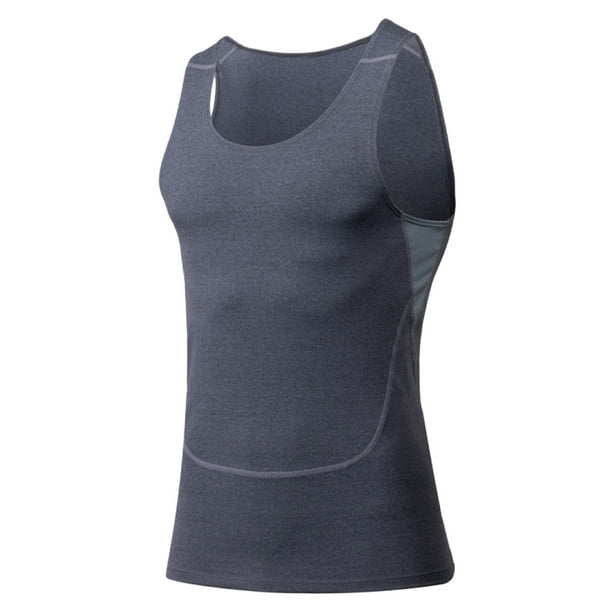 pstuiky Camisetas sin mangas para hombre, Camiseta deportiva y de fitness sin mangas de secado rápido de color liso para hombre. Camisas de hombre l