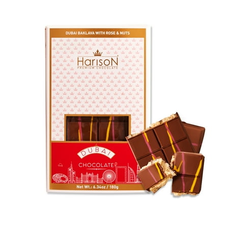 Harison Dubai Milk Chocolate Baklava and Mixed Nuts 6.34oz (180g)