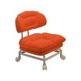 thumbnail image 2 of Swivel Backrest Stool with Wheels, Compact Round Seat for Home/Office, Ergonomic Support, Orange, 2 of 9