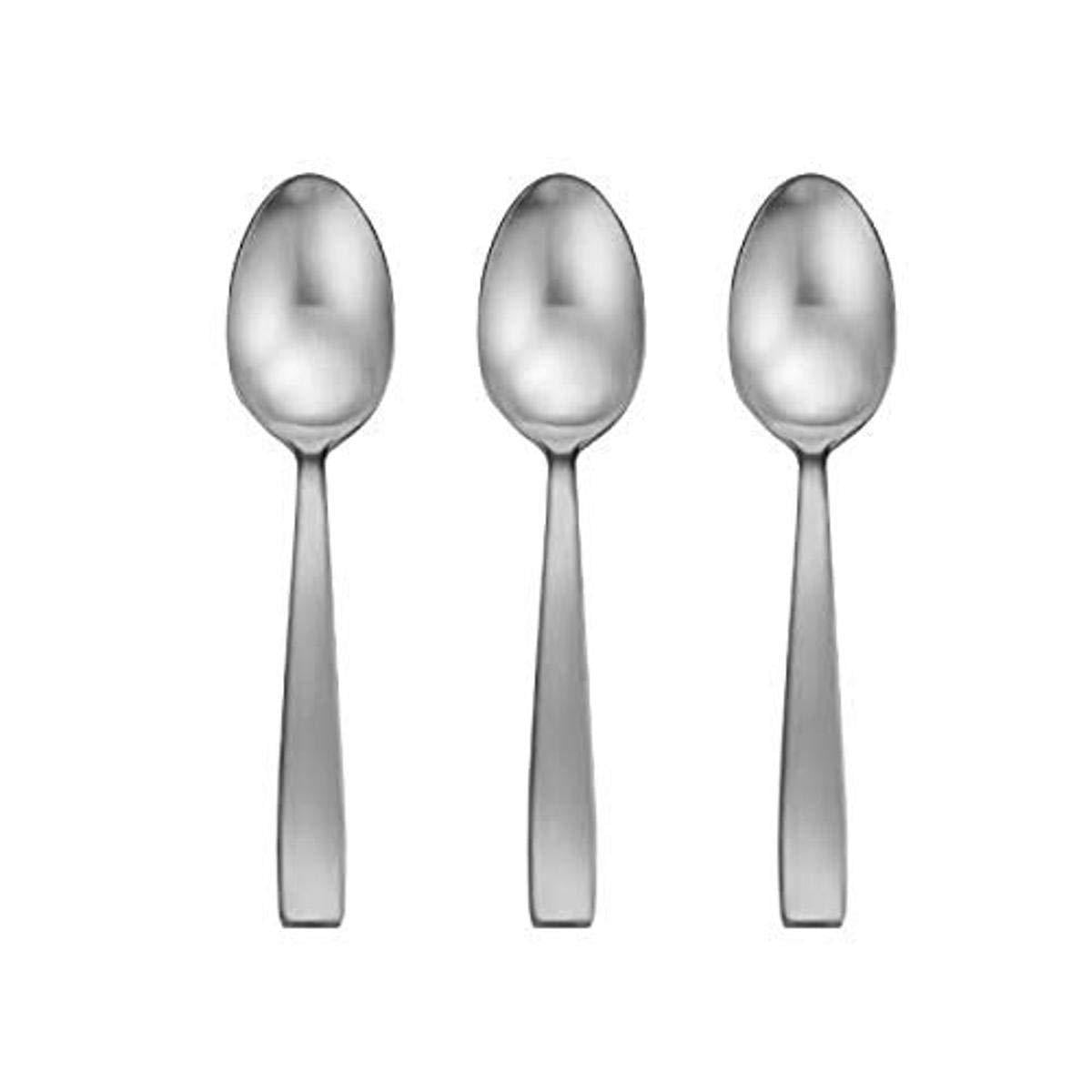 Oneida Nocha Everyday Flatware Serving Spoons 18/0 Stainless Steel Set of 3 Silver 