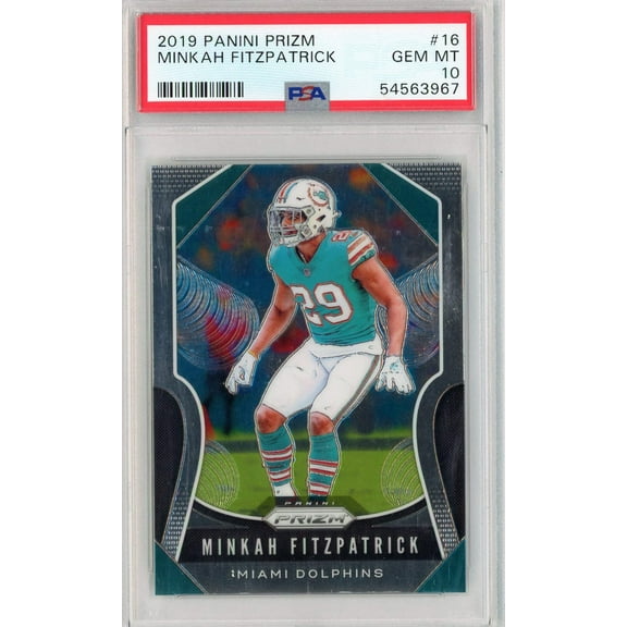 Graded 2019 Panini Prizm Minkah Fitzpatrick #16 Football Card PSA 10 Gem Mint