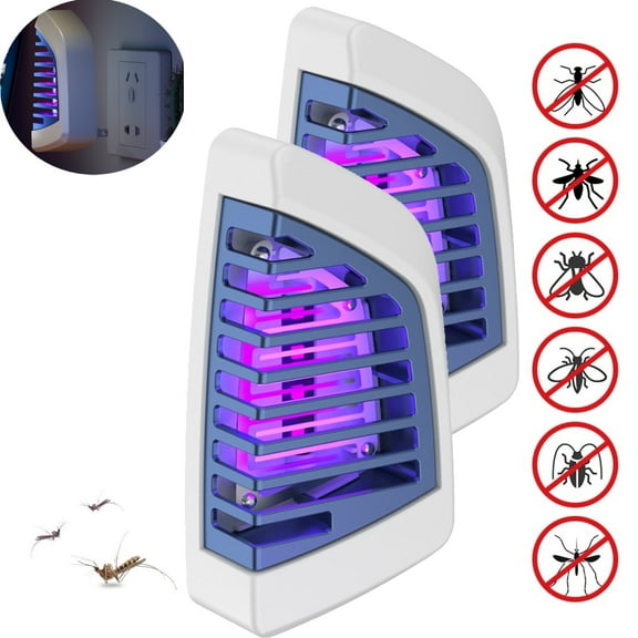 2 Pack Mosquito Zapper，Bug Zapper, Fly Zapper, Electronic Mosquiwipe outer with LED Light for Patio, Bedroom, Kitchen, Office
