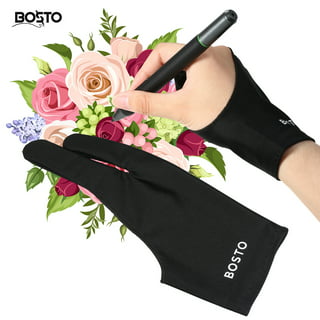 Artist Drawing Tablet Gloves Two Finger Graphics Painting Glove  Free Size Creative Both Right and Left Hand 4 Pack Black Blue : Electronics