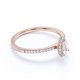 thumbnail image 3 of JeenMata Anillo Delicado con Halo de Moissanita y Piedra Lunar Arcoíris en Forma de Lágrima de 1 Quilate en Oro Rosa de 18 K sobre Plata, 3 of 6