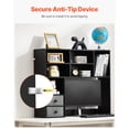 thumbnail image 6 of VEVOR Desktop Bookshelf, 3-Tier Desktop Storage Organizer, 37" x 10" x 31.1" Office Storage Rack Wood Display Shelf, Desktop Bookshelf Hutch with Two Fabric Drawers, for Office, Home & Dorm, Black, 6 of 9