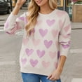 thumbnail image 4 of Daznico Chandail pour Femmes, Col Rond, Cœur Perlé, Chandail Pêche Tricoté pour Femmes - Beige - P, 4 of 9