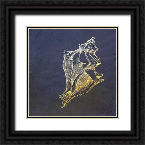Murdock, Ramona 12x12 Black Ornate Wood Framed with Double Matting Museum Art Print Titled - Golden Seashell