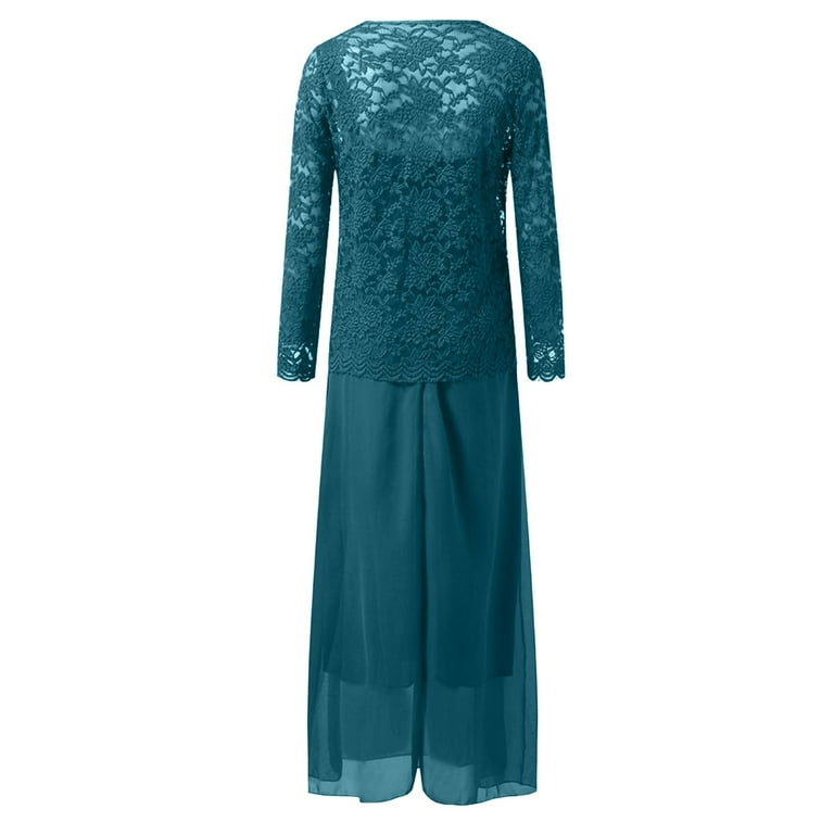 Women's Plus Size Hollow Out Lace Dress - Long Sleeve Chiffon Two Piece Set, Solid Color, Loose Hem, Casual Style for Spring Fall - Walmart.com Women's Plus Size Hollow Out Lace Dress - Long Sleeve Chiffon Two Piece Set, Solid Color, Loose Hem, Casual Style for Spring Fall - Walmart.com