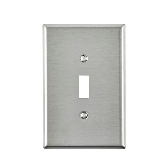Leviton 84101-40 1-Gang Toggle Device Switch Wallplate, Oversized, Device Mount, Stainless Steel