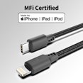 thumbnail image 2 of Cable USB C a Lightning Cenepor de 6 pulgadas y 20 cm, paquete de 3 unidades MFi, 2 of 7