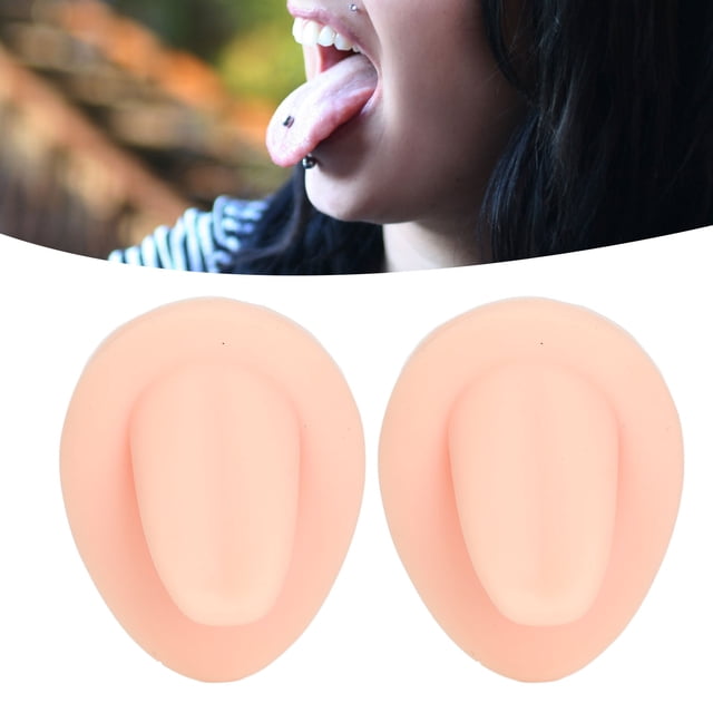 Silicone Tongue Display, Simulation Reusable Easy To Operate Tongue Displays Model for Practicing Piercing