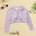 thumbnail image 3 of EnJoCho Kids Casual Clothes Girls Solid Color Long Sleeved Lace Single Button Bow Cardigan Spring/Summer Tops Party Birthday School Home Outwear, 3 of 10