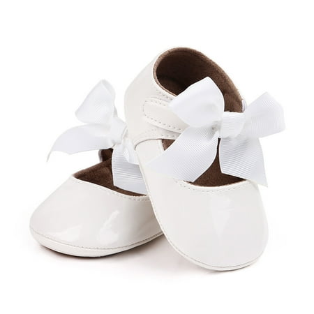 

Infant Baby Girls Mary Jane Flats Dress Shoes Bowknot Princess Wedding Party Shoes Non Slip Soft Sole Sneaker Newborn Lightweight Shoe