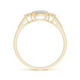 thumbnail image 2 of Angara Natural Opal Ring - Horizontally Set Oval Opal Ring with Trio Diamonds for Women | October Birthstone Jewelry | 14K Yellow Gold Opal Ring (Ring Size = 10.5), 2 of 11