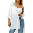 thumbnail image 3 of Douhoow Summer Women Sheer Chiffon Cover Up Tops Casual Swimwear Beach Cardigan Blouse Shawl, 3 of 9