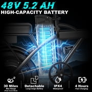 14” Folding Electric Bike for Adults & Teens, 500W Motor, 20MPH Top Speed, 48V Removable Battery, Up to 30 Miles Range, UL2849 Certified