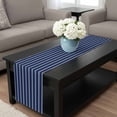thumbnail image 4 of Navy Blue Striped Table Runner 48 Inches Long, Navy Blue White Farmhouse Stripes Kitchen Coffee Dining Table Decoration for Home Party Birthday Wedding Home Decor 13x48 Inches, 4 of 8
