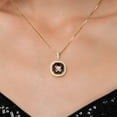 thumbnail image 3 of Gem Stone King 18K Yellow Gold Plated Silver Cushion/Checkerboard Brown Smoky Quartz and White Moissanite Pendant Necklace for Women (6.76 Cttw, with 18 inch Chain), 3 of 6
