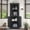 Black, variant on Tall Corner Cabinet with Doors, Freestanding Linen Cabinet with Open Shelves, Space-Saving Storage Cabinet for Living Room, Bathroom, Kitchen, White