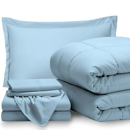 5-Piece Bed-In-A-Bag - Twin XL (Comforter Set: Light Blue, Sheet Set