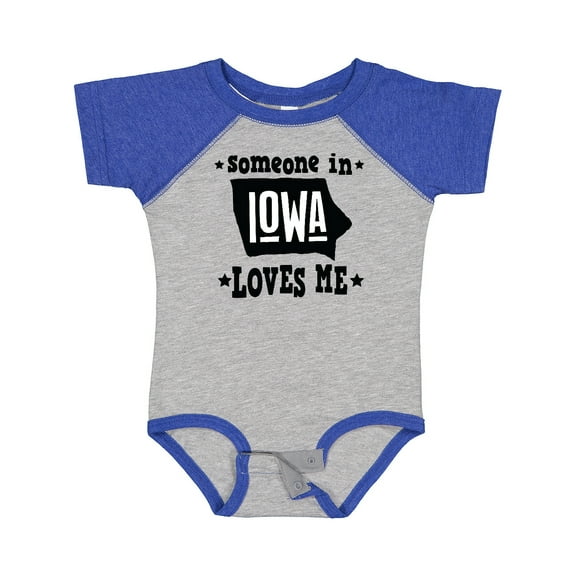 Inktastic Someone in Iowa Loves Me Souvenir Boys or Girls Baby Bodysuit