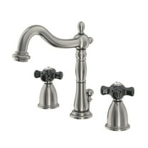 Kingston Brass KB1978PKX Duchess Widespread Bathroom Faucet with Plastic Pop-Up, Brushed Nickel