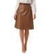thumbnail image 1 of Falda Midi Lápiz de Cuero Sintético A-Line de Cintura Alta Vintage para Mujeres INSPIRE CHIC Talla L Marrón Oscuro, 1 of 6