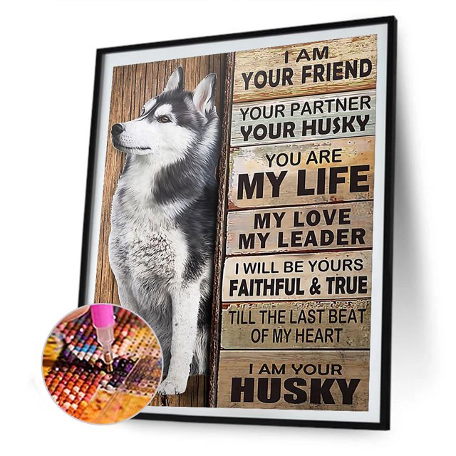 Cuadros Decorativos 5D Diamond Painting Husky Words Full Round Drill Rhinestone DIY Wall Art Crafts DQrwqpou Nuevos Originales