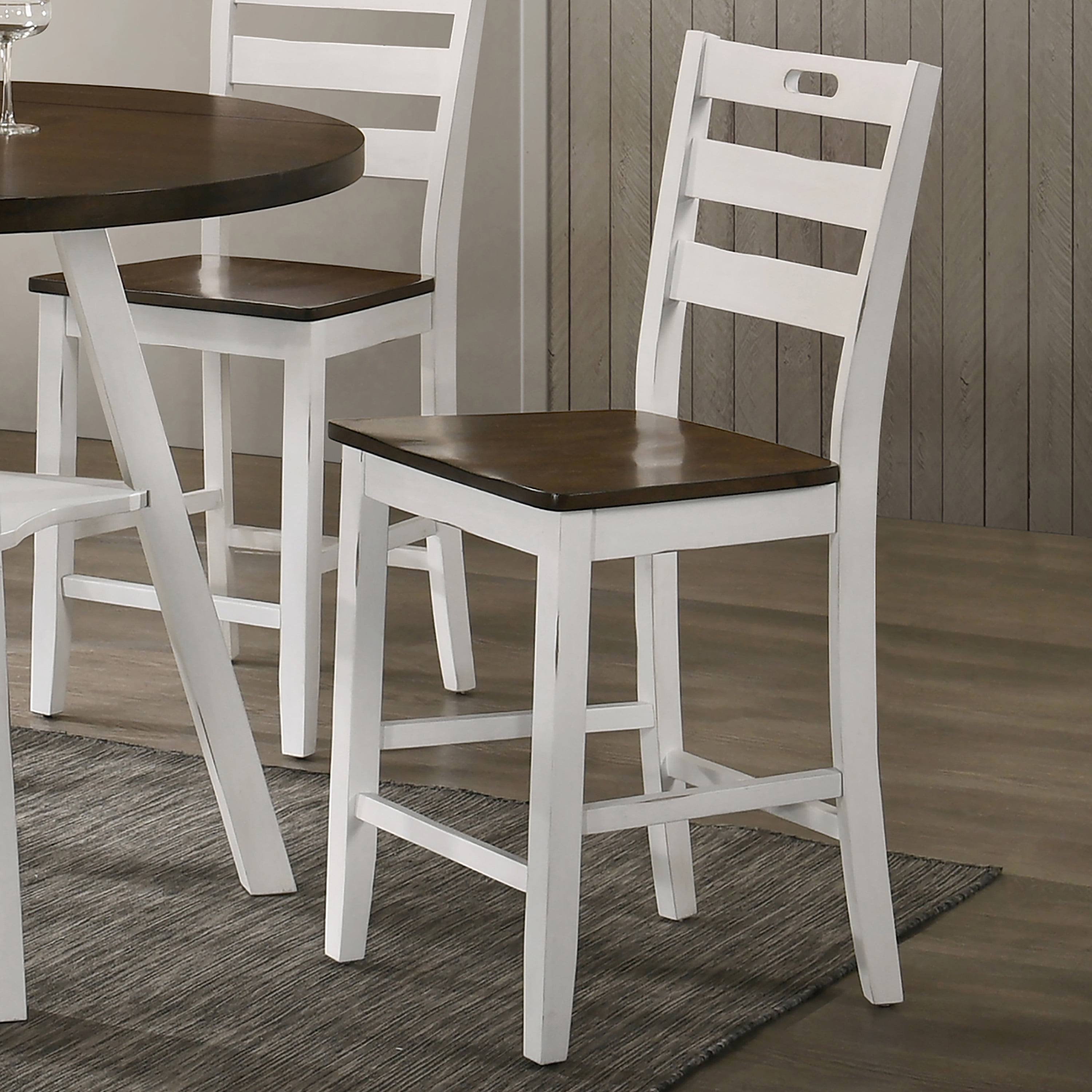 Furniture of America Donia Wood Counter Chair- Set of 2, Sea White