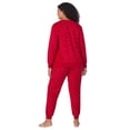 thumbnail image 4 of Aria Women’s Velour V-Neck Long Sleeve Top and Jogger Pajama Set, Sizes XS-4X, 4 of 7