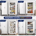 thumbnail image 6 of 71" H Metal Garage Storage Cabinet, Rolling Tool Cabinet with 2 Doors and Wheels, Locker Steel Cabinet with 4 Adjustable Shelves, Organization Cabinet for Garage,Office,Home,Gym,School（White）, 6 of 7