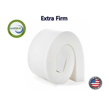 High Density Upholstery Foam Cushion 4"x 24"x 80" (50ILD) "Extra Firm" Couch Cushion Replacement, Foam Padding (White) by Ritchie Foam & Mattress