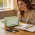 thumbnail image 6 of Pencil Pouch, Large Capacity Clear View Pen Bag Holds for Kids Middle Back to School Supplies E, 6 of 7