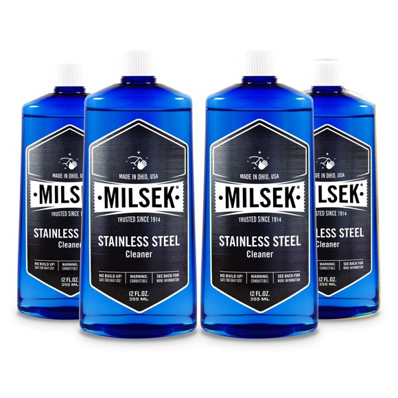 Milsek Stainless Steel Cleaner Multipurpose Kitchen Appliances Sink Stovetop Dishwasher 12 Fl Oz Pack of 4