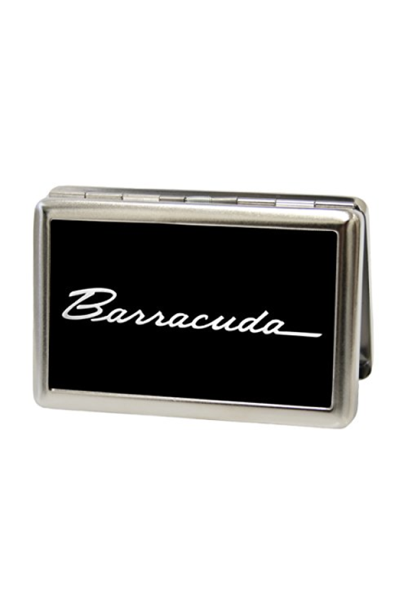 DODGE - BARRACUDA Script Logo FCG Black/Silver - Metal Multi-Use Wallet Business Card Holder