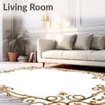thumbnail image 2 of ODIKA 4'x6' Machine Washable Non-Slip Area Rug, Damask Scrollwork with Patina Effect High Traffic Rug with Pad, Brown, 536073, 2 of 8