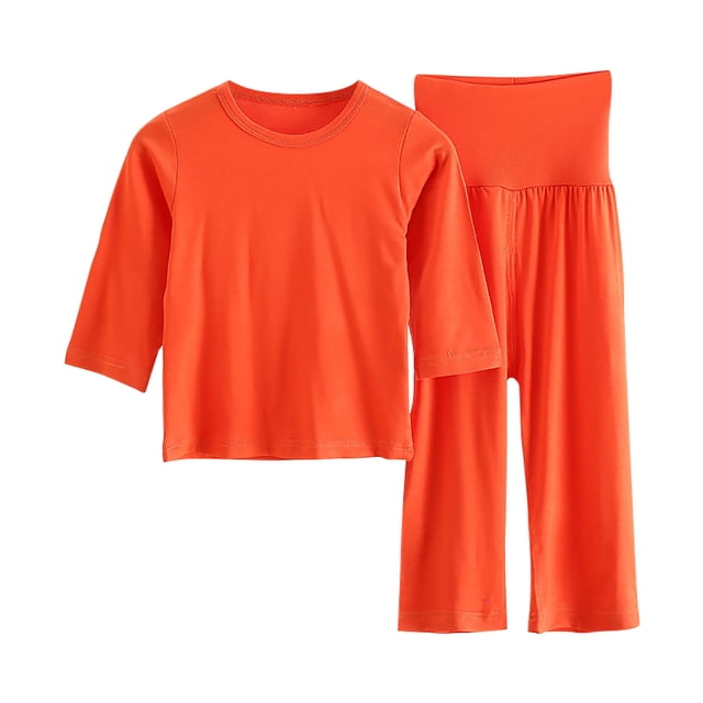 tarylea Girls Clothes 2 Piece Set Homewear 3/4 Sleeve Tops High Rise Stretch Wide Leg Suits Solid Color Loose Comfy Casual Outfits
