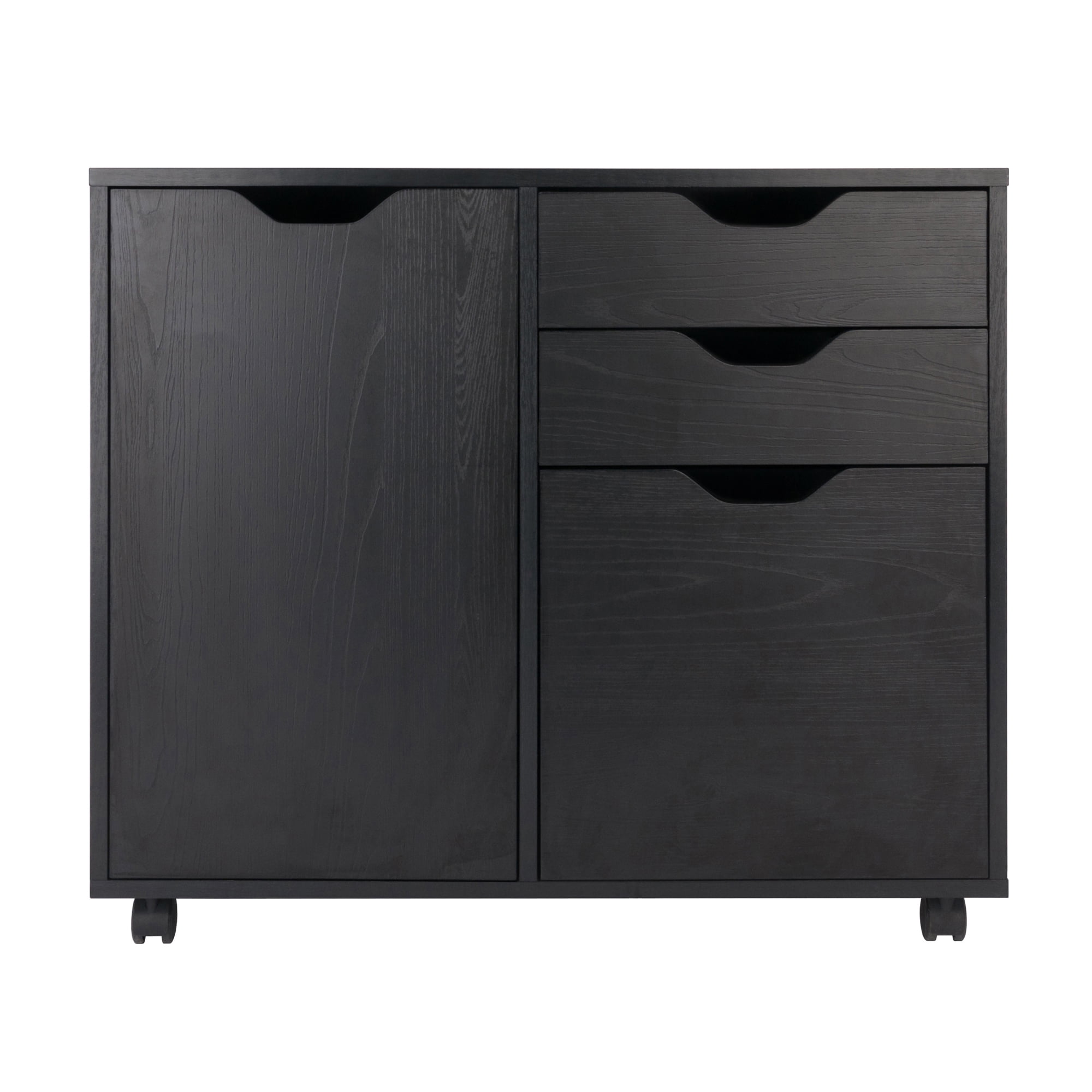 Winsome Halifax 2-Section Mobile Filing Cabinet 20431, Black Finish