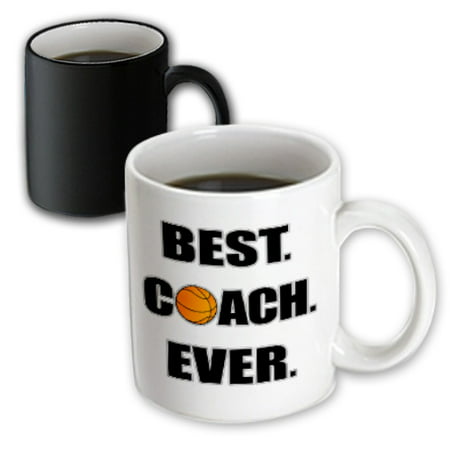 3dRose Basketball Best Coach Ever, Magic Transforming Mug,