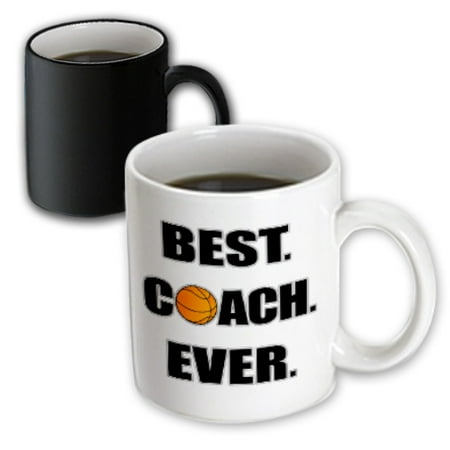 Magic Cups And Balls - 3dRose Basketball Best Coach Ever, Magic Transforming Mug, 11oz