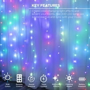 Merkury Innovations Multi-Color Cascading Curtain Night Lights with Music Sync for Outdoor and Indoor Use - Battery Powered