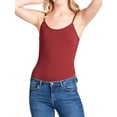 thumbnail image 3 of TheLovely Women & Juniors Scoop Neck Solid Cami Cotton Bodysuit with Snap Crotch Bottom & Adjustable Spaghetti Straps, 3 of 3